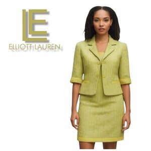 Carlisle Collection Women’s 2-Piece Jacket and Dress Set. Pink, Green. Size 2